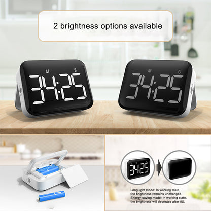 YGH-5268 4-inch LCD Display Magnetic Kitchen Timer Volume / Brightness Adjustable Digital Countdown Alarm Clock with Memory Function