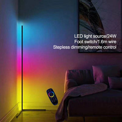 DH-L1004 1.12m RGB LED Corner Floor Lamp Dimmable Corner Light with Bluetooth APP and Touch Remote Control