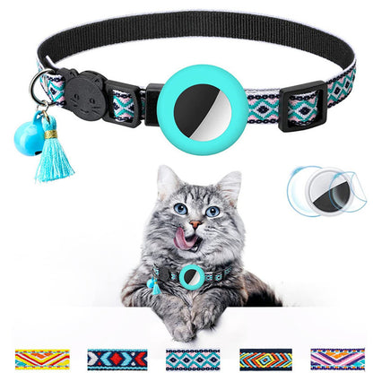 Waterproof Silicone Case for AirTag Adjustable Pet Collar GPS Cat Collar with Tassel / Film