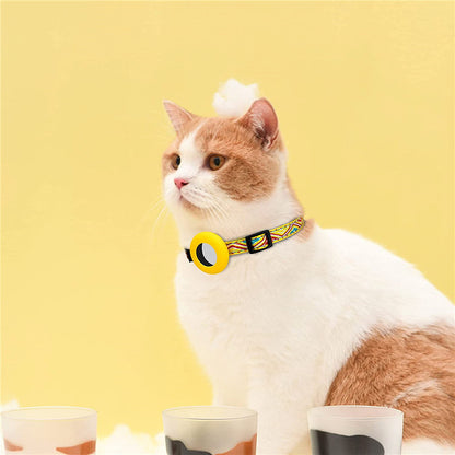 Waterproof Silicone Case for AirTag Adjustable Pet Collar GPS Cat Collar with Tassel / Film