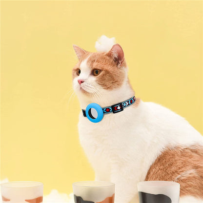 Waterproof Silicone Case for AirTag Adjustable Pet Collar GPS Cat Collar with Tassel / Film