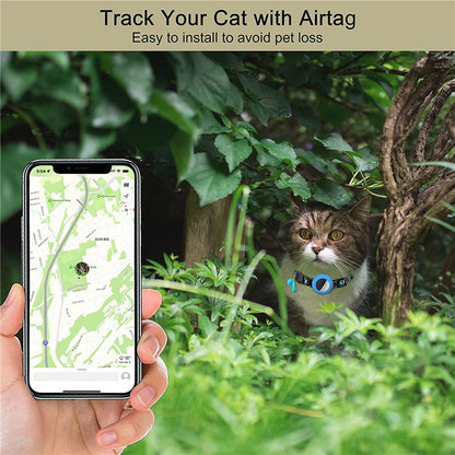 Waterproof Silicone Case for AirTag Adjustable Pet Collar GPS Cat Collar with Tassel / Film