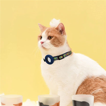 Waterproof Silicone Case for AirTag Adjustable Pet Collar GPS Cat Collar with Tassel / Film