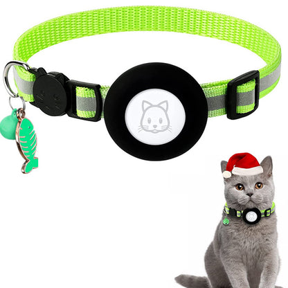 Silicone Case for AirTag Reflective Pet Collar GPS Tracker Cover with Bell and Fish Shape Pendant