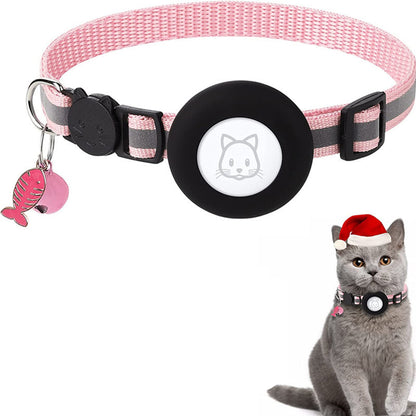 Silicone Case for AirTag Reflective Pet Collar GPS Tracker Cover with Bell and Fish Shape Pendant