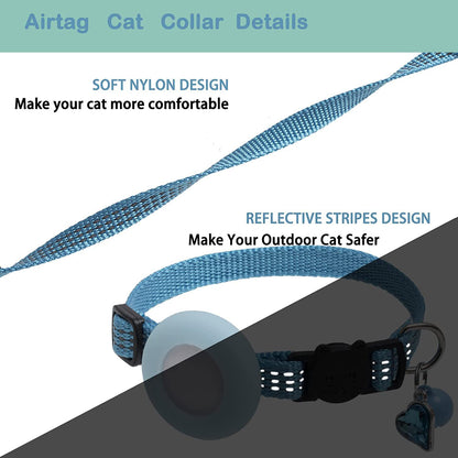 For AirTag Pet Collar GPS Tracker Silicone Protective Cover with Bell and Heart Shape Pendant