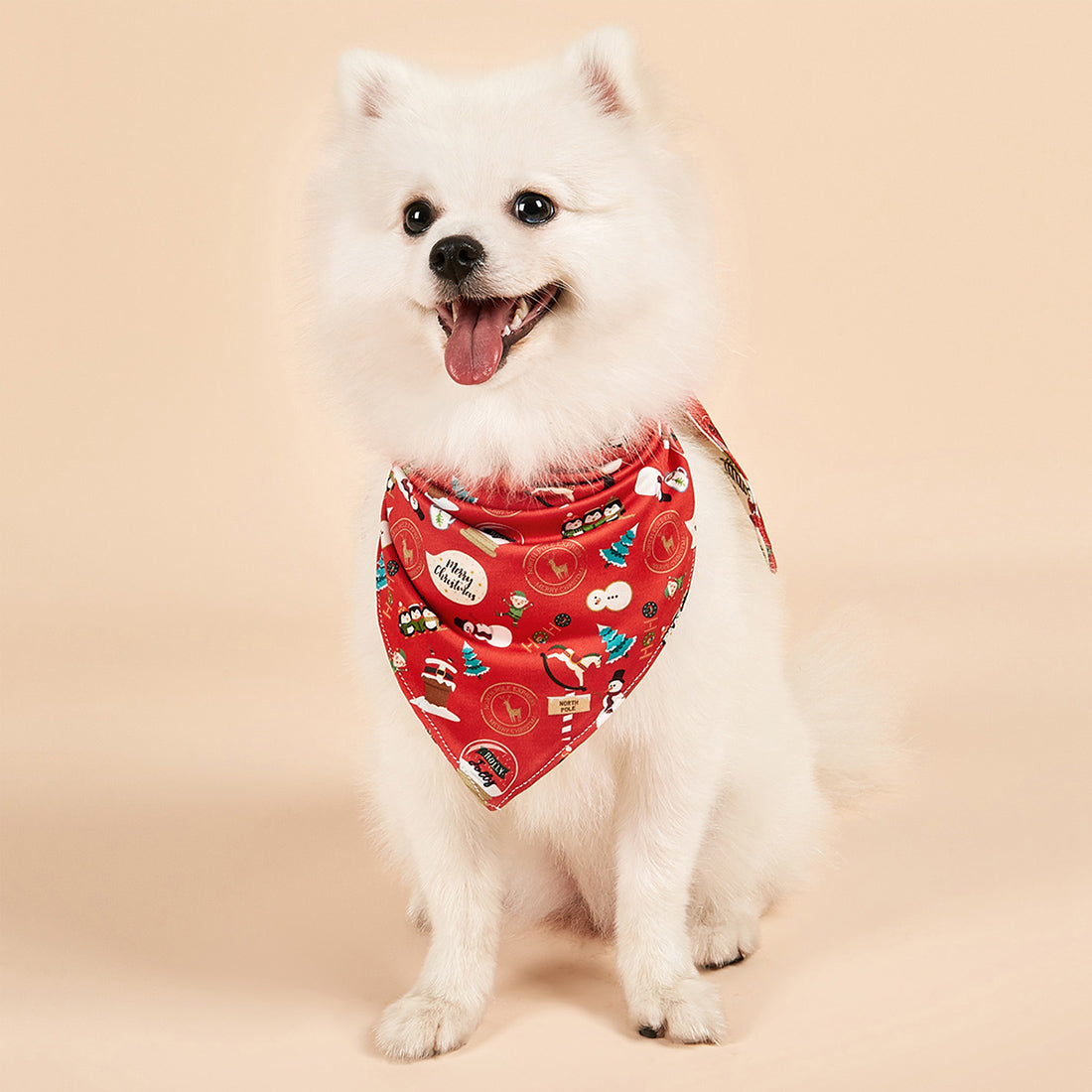 Christmas Dog Bandanas Pet Bib Bandanas Pet Scarf Washable Dog Bib Costume [Size: S]