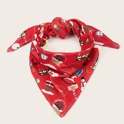 Christmas Dog Bandanas Pet Bib Bandanas Pet Scarf Washable Dog Bib Costume [Size: S]