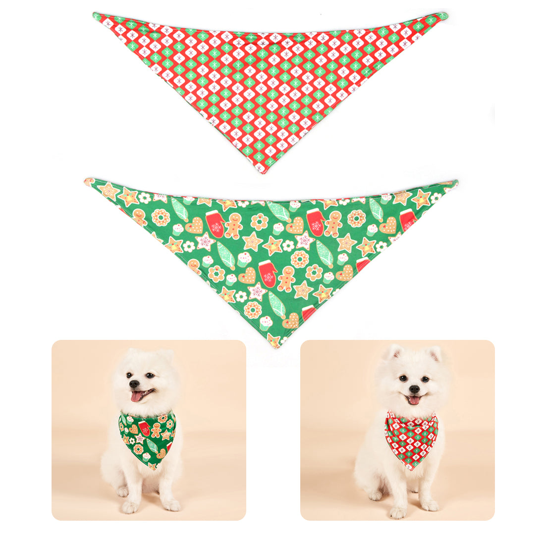 Christmas Dog Bandanas Pet Bib Bandanas Pet Scarf Washable Dog Bib Costume [Size: S]