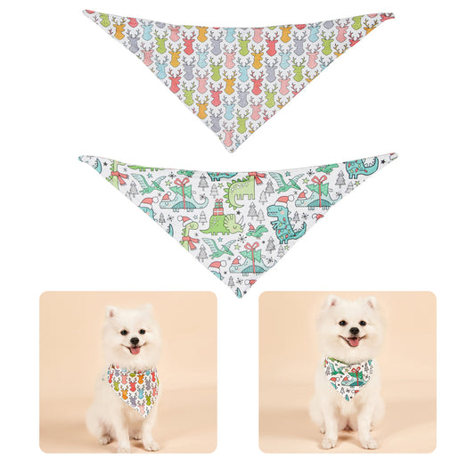 Christmas Dog Bandanas Pet Bib Bandanas Pet Scarf Washable Dog Bib Costume [Size: S]