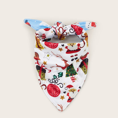 Christmas Dog Bandanas Pet Bib Bandanas Pet Scarf Washable Dog Bib Costume [Size: S]