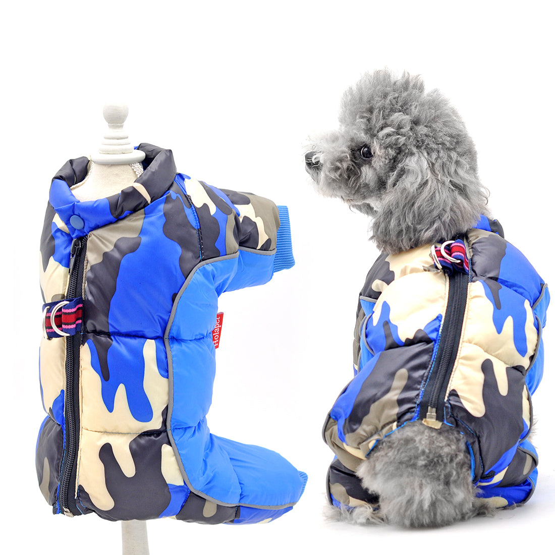 TG-CL060 Camouflage Splicing Pet Dog Zipper Coat Waterproof Winter Puppy Outwear