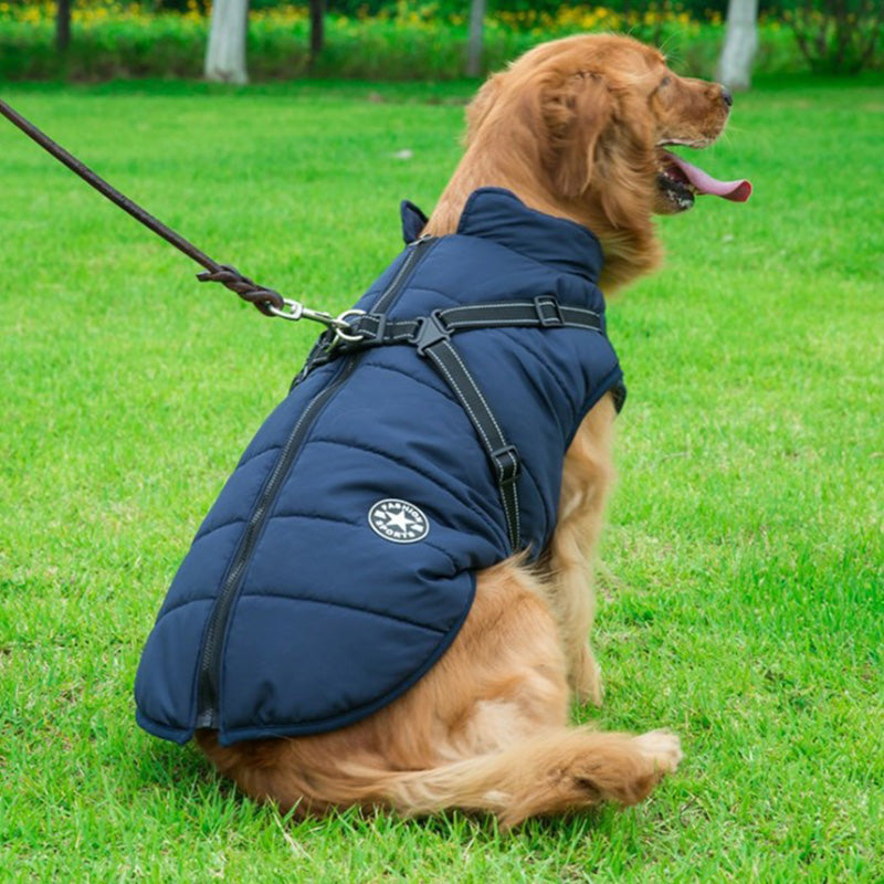 Pet Dog Zipper Coat Waterproof Winter Vest Jacket Puppy Outwear [without Dog Leash]