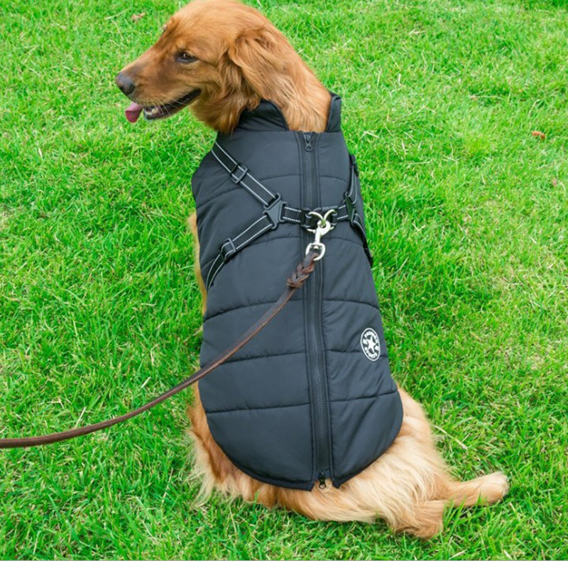 Pet Dog Zipper Coat Waterproof Winter Vest Jacket Puppy Outwear [without Dog Leash]