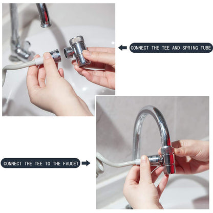 Bathroom Sink Faucet Water Filter Sprinkler Shower Nozzle Hose Mount Adapter Kit