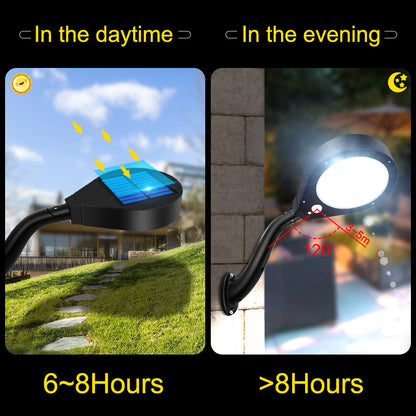 61-LED Outdoor Solar Sensor Wall Lamp Shower Design Waterproof Garden Yard Street Light