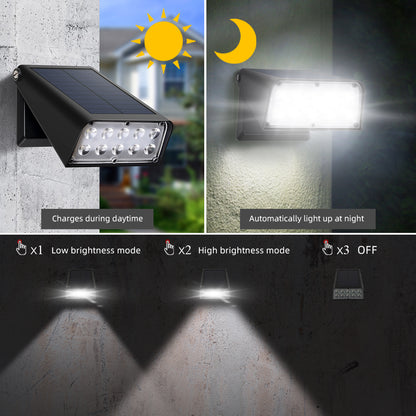 YH0606 2Pcs Foldable Outdoor Solar Light-Control 10-LED Wall Light Waterproof Courtyard Terrace Lamp