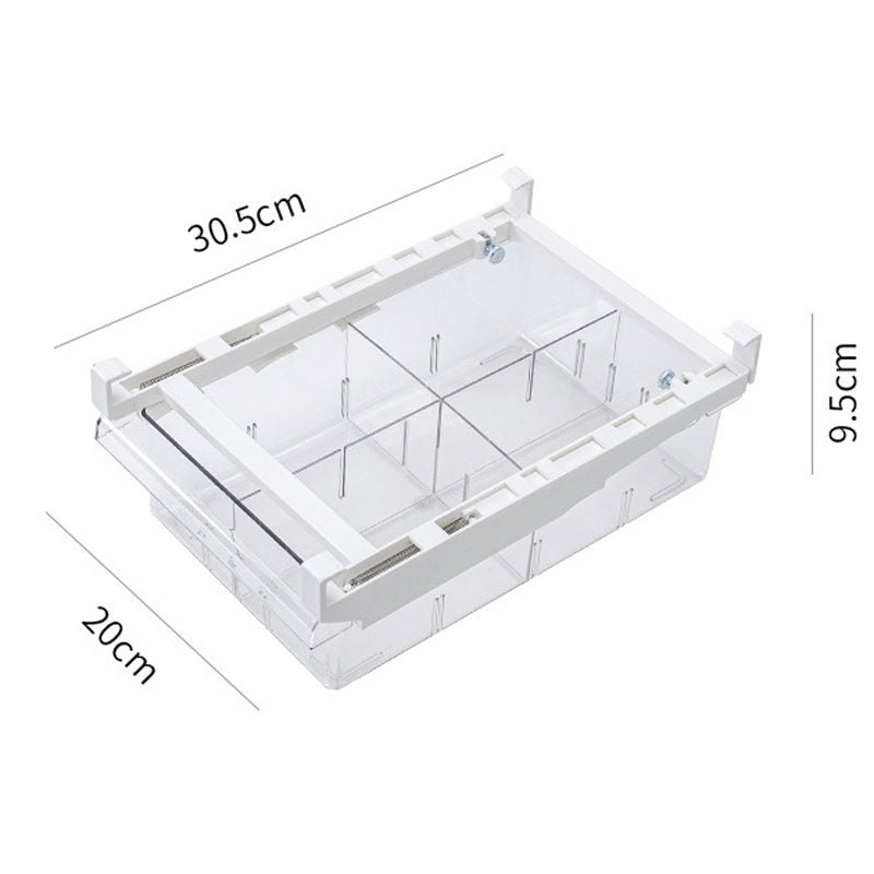 YM-6396 20PCS 4 Grids Refrigerator Pull Out Bins Fridge Organizer Box Storage Container Set for Meats Fruits Eggs (No FDA Certificate, BPA Free)