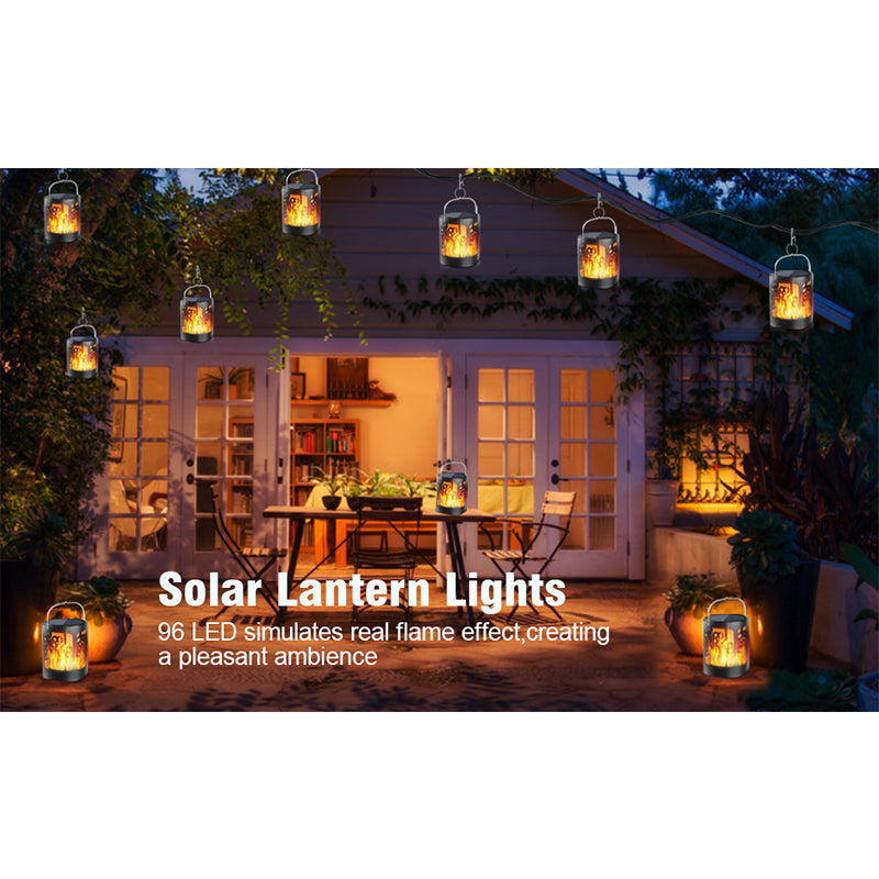 Solar Lantern Landscape Lights Chinese Knot Flame Hanging Lights Waterproof Outdoor Lawn Ground Garden Lights Decorative Lighting