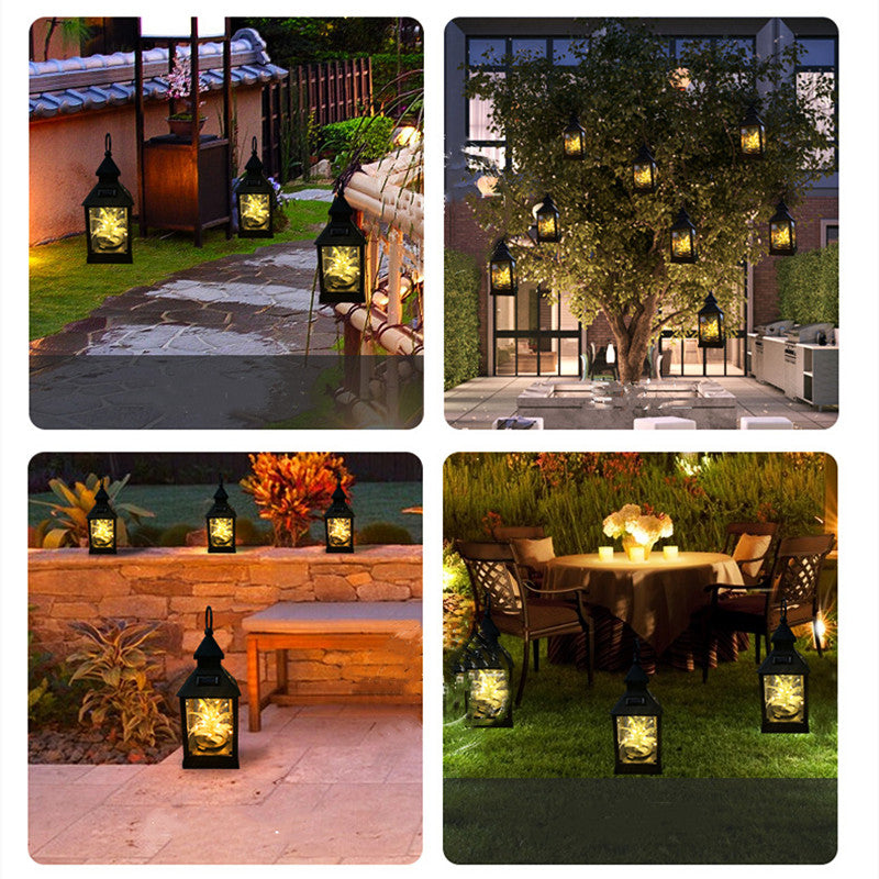 Solar 20 LED Light Outdoor Plant Wind Lamp Lantern Outdoor Yard Path Lawn Hanging Night Lamps