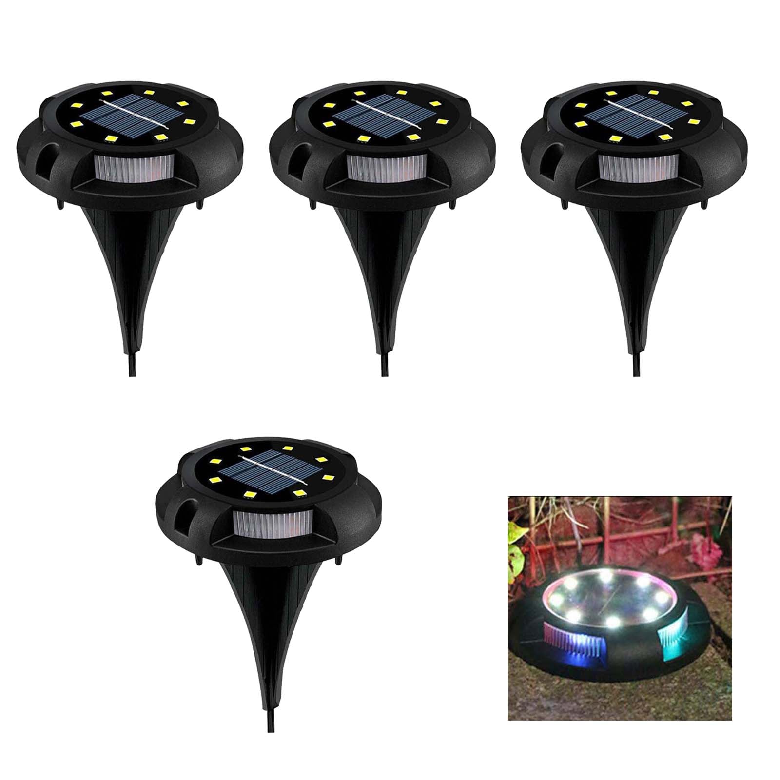 4Pcs SL6001 Outdoor Solar LED Ground Light Garden Lawn Pathway Waterproof Underground Lamp