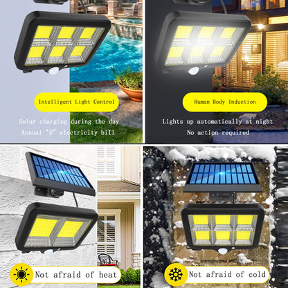 COB 150 LED Solar Light PIR Motion Sensor Wall Lamp Floodlight Waterproof Path Street Lamp Garden Decoration