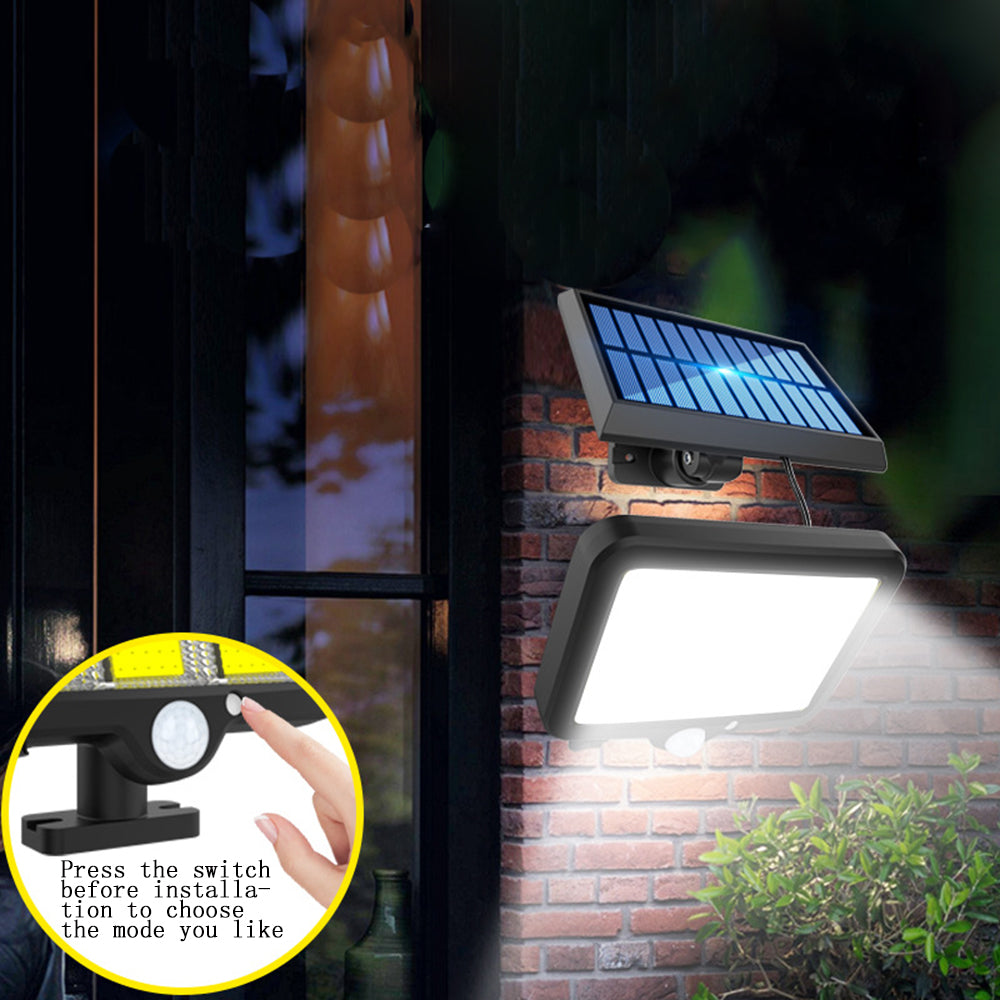 COB 150 LED Solar Light PIR Motion Sensor Wall Lamp Floodlight Waterproof Path Street Lamp Garden Decoration