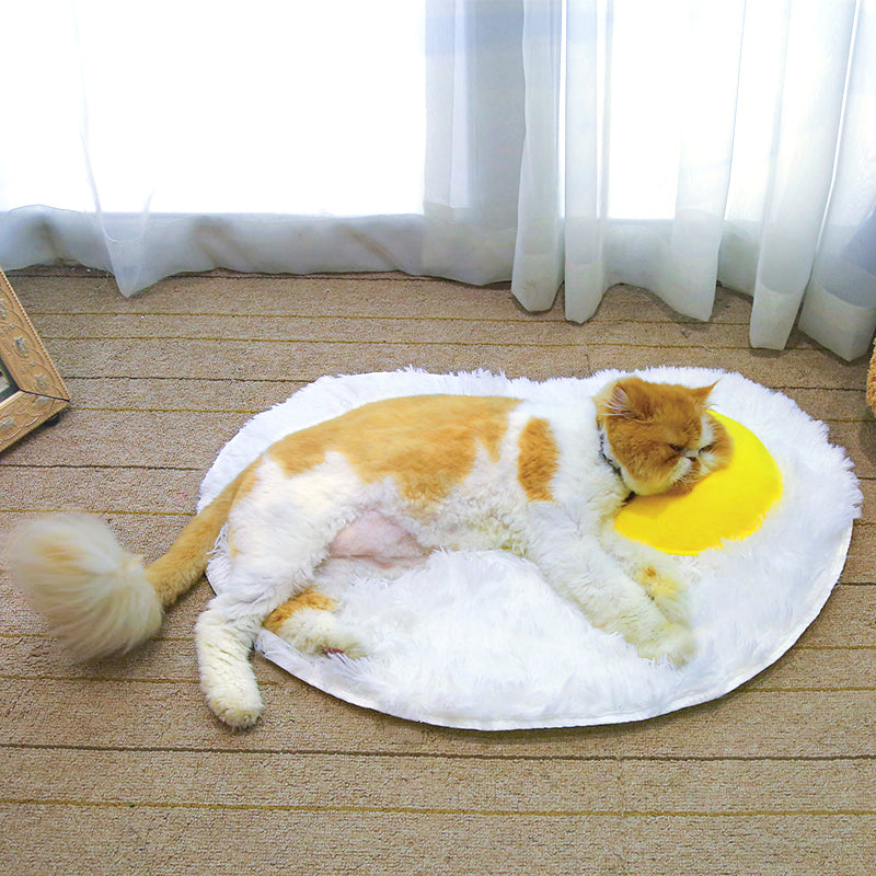 TG-PB0101 Funny Fried Egg Design Soft Plush Pet Mat Warm Dog Cat Rest Sleeping Pad