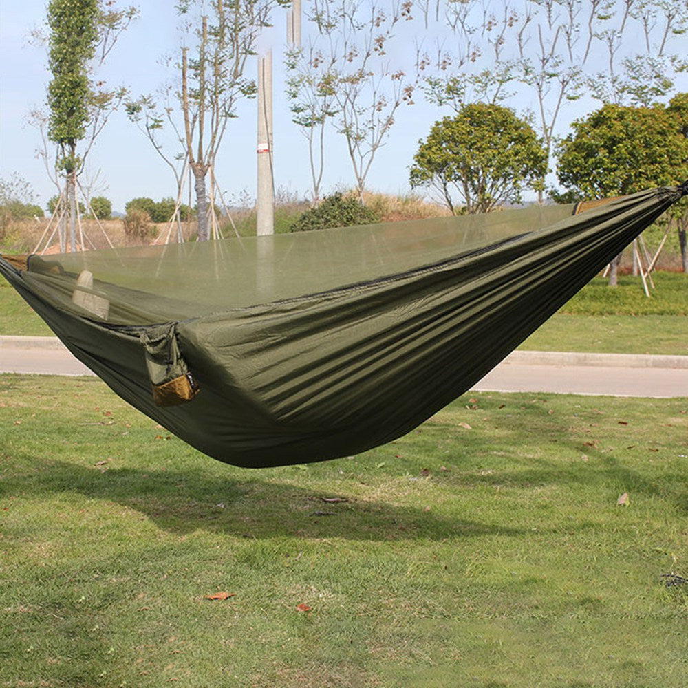 YELANGEZU WZ-112 280x140cm Single / Double Person Outdoor Hammock Ultra-light Camping Hanging Swing Bed with Zipper Mosquito Net