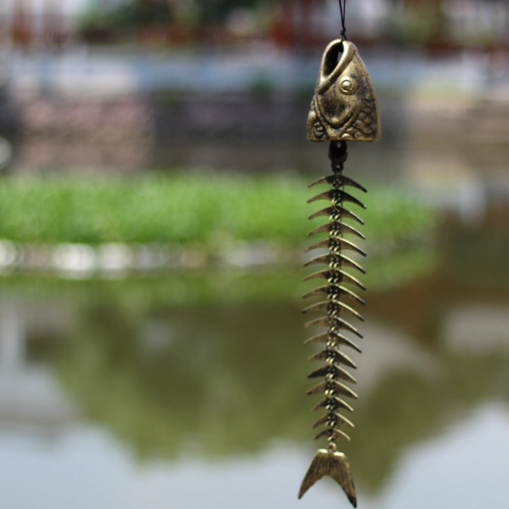 Wind Chimes Fishbone Pattern Door Hanging Bells Pendant