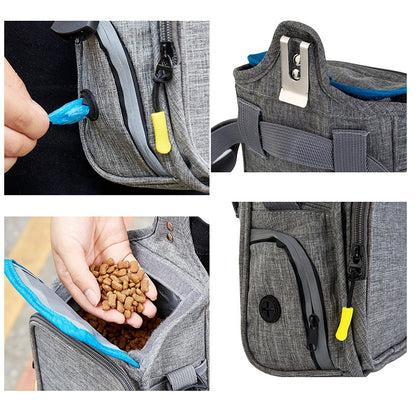 QS-096 Dog Treat Pouch Portable Pet Training Bag Multifunction Shoulder Wasit Bag for Food Snack