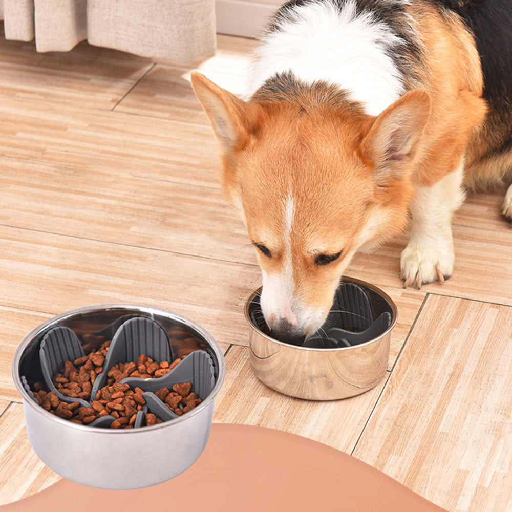 Dog Food Bowl Slow Feeder Windmill Shape Sucker Base Slow Eating Pet Feeding Bowl Accessories (No FDA Certification, BPA Free)