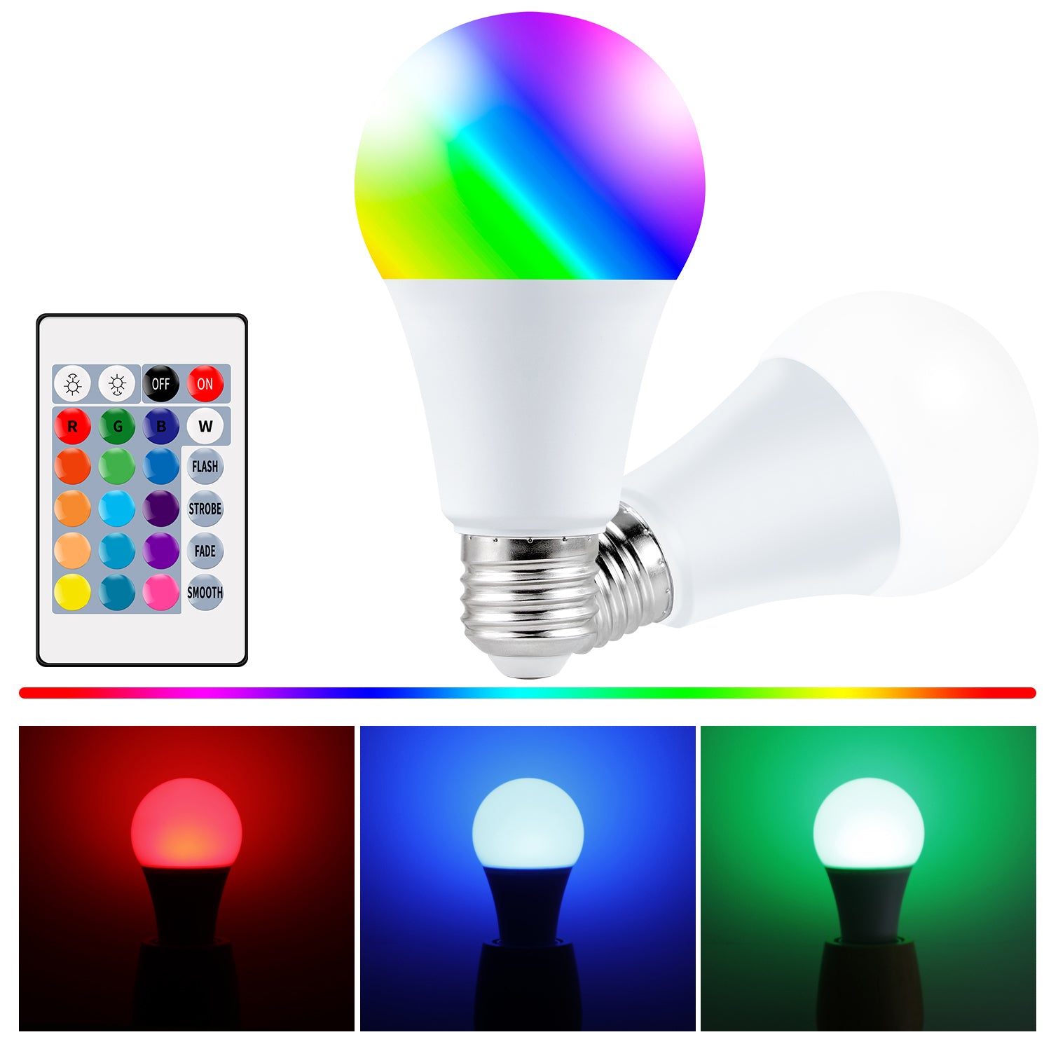 5W E27 RGB LED Bulb Light Remote Control Colorful Changing Home Decorative Atmosphere Lamp