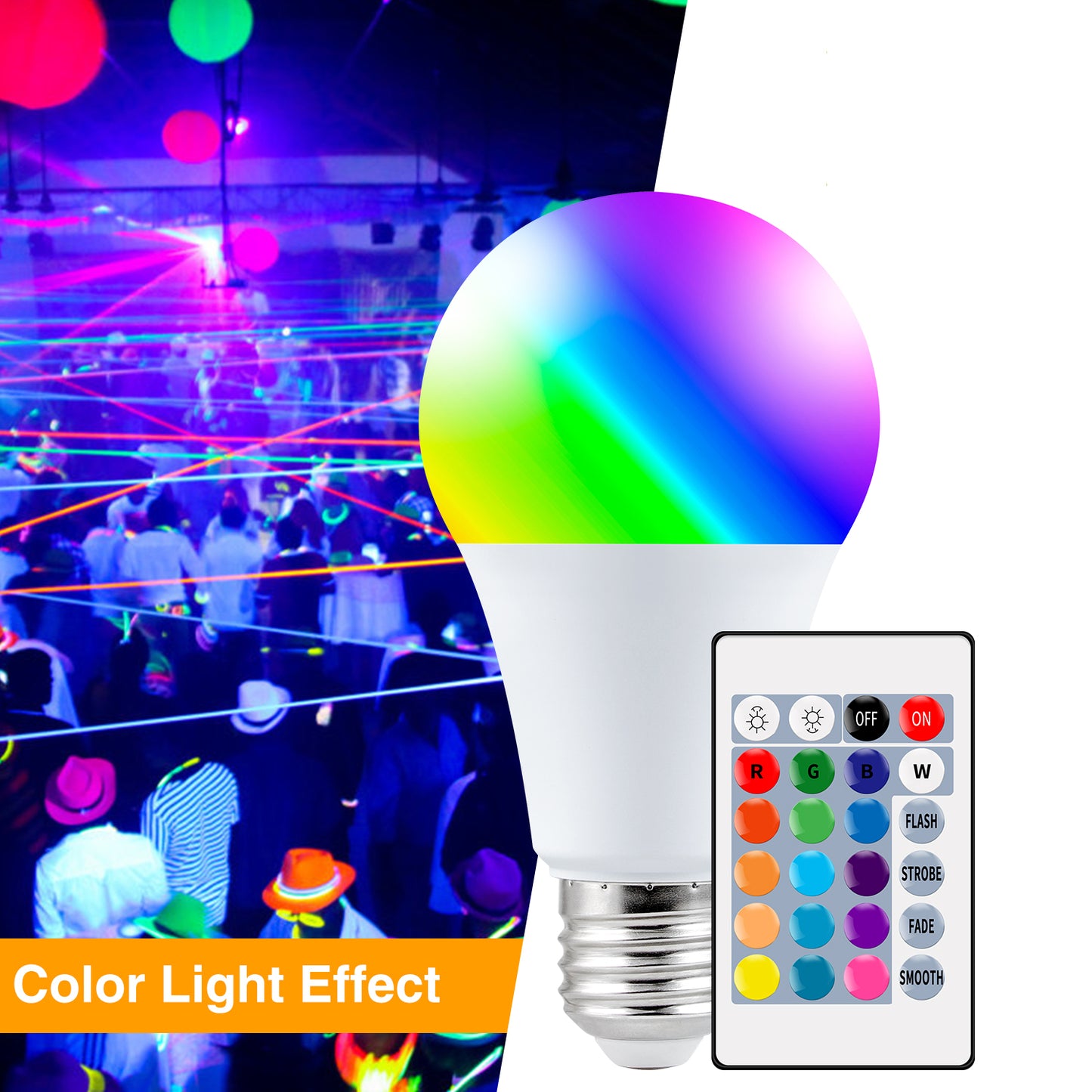 5W E27 RGB LED Bulb Light Remote Control Colorful Changing Home Decorative Atmosphere Lamp