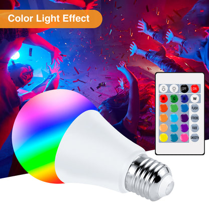 5W E27 RGB LED Bulb Light Remote Control Colorful Changing Home Decorative Atmosphere Lamp