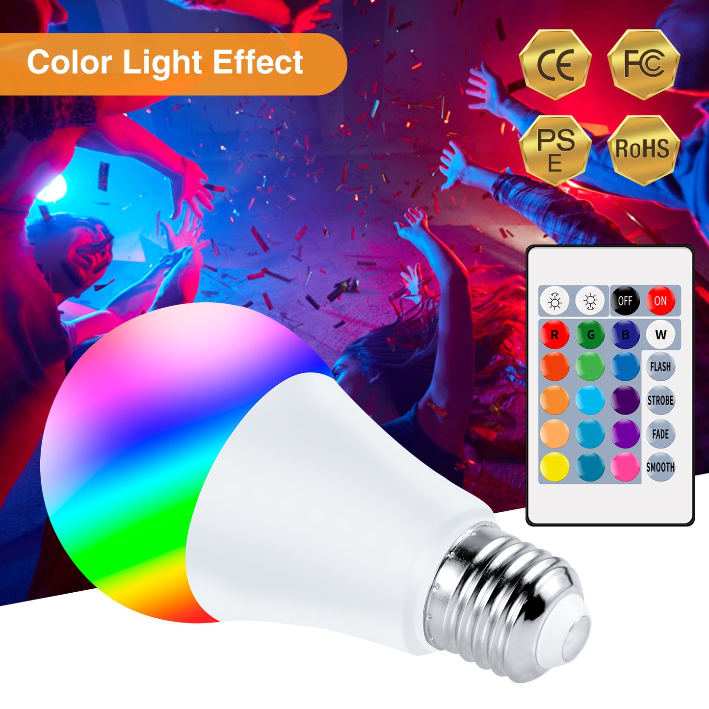 10W E27 RGB LED Bulb Light Remote Control Colorful Changing Atmosphere Lamp for Home Party