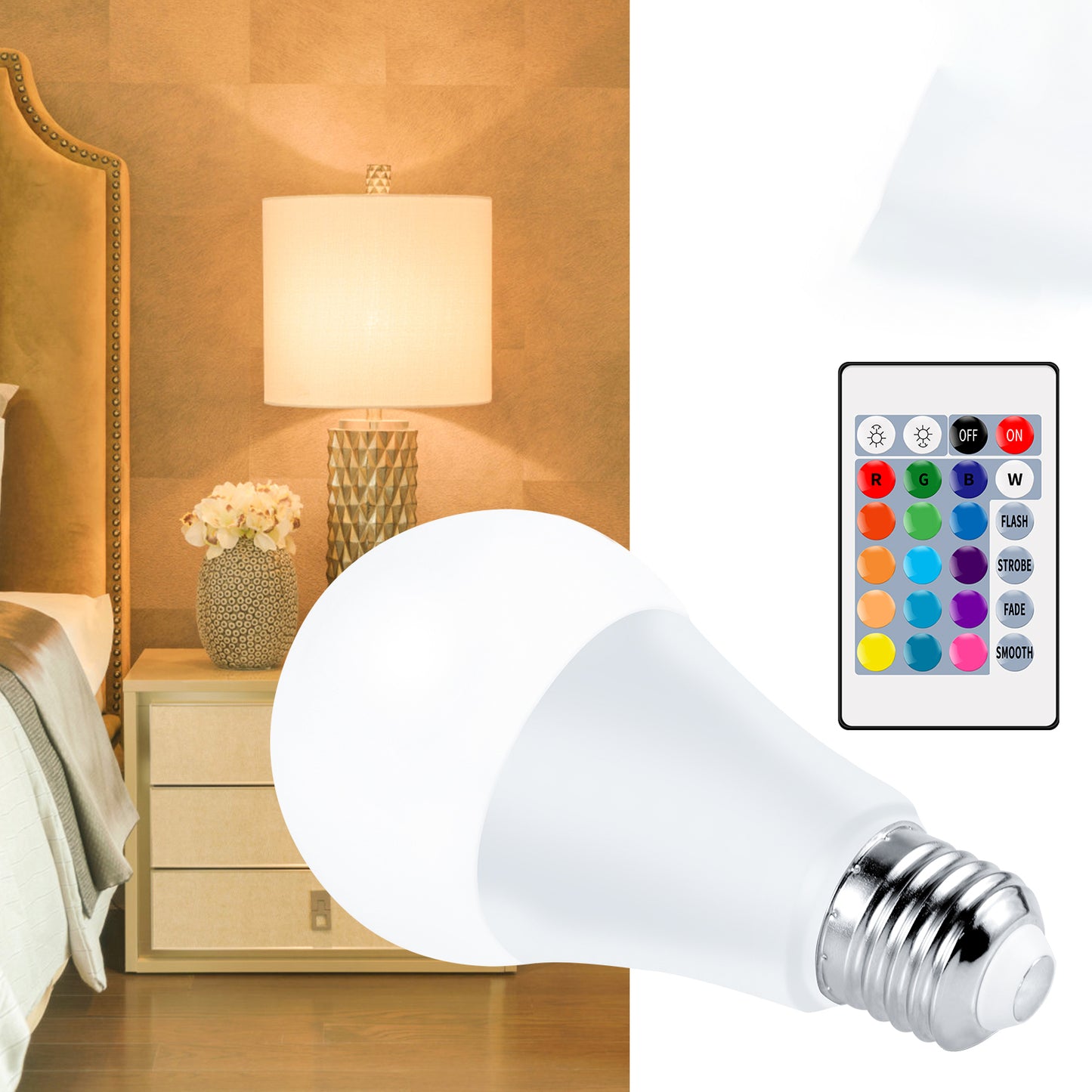 10W E27 RGB LED Bulb Light Remote Control Colorful Changing Atmosphere Lamp for Home Party