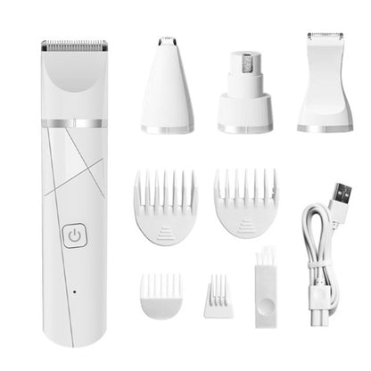 H02022 Dog Grooming Kit 4-in-1 Pet Clippers Low Noise 600mAh Rechargeable Cordless Electric Quiet Hair Clippers Set