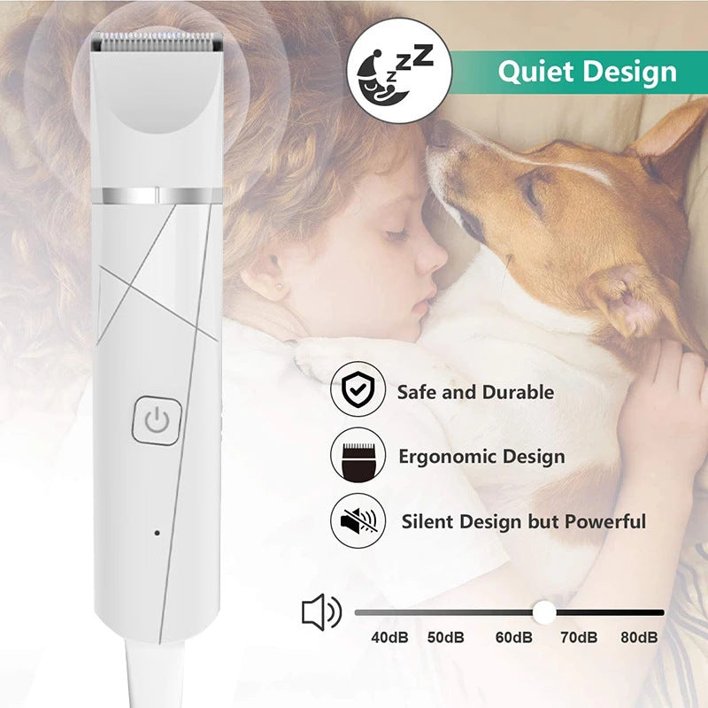 H02022 Dog Grooming Kit 4-in-1 Pet Clippers Low Noise 600mAh Rechargeable Cordless Electric Quiet Hair Clippers Set