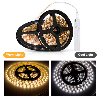 Waterproof LED Strip Light Battery Operated Human Body Induction Cabinet Light Bar Stair Wardrobe Bedroom Decoration 0.5m