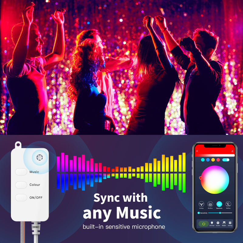 YJSL-ORP 5m 33 LED USB Powered Tuya WiFi RGB Light String with Remote Control Works for Alexa Google Home