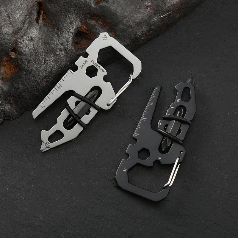 XI-25 Portable Carabiner Stainless Steel Credit Card Multi-tool EDC Survival Gear