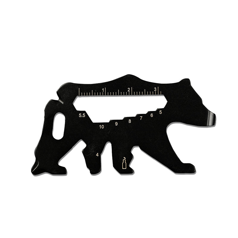 XI-G6 15 in 1 Tool Card Polar Bear Shape Stainless Steel Credit Card Multi-tool EDC Survival Gear