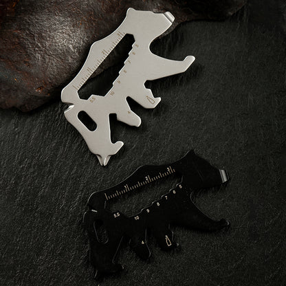 XI-G6 15 in 1 Tool Card Polar Bear Shape Stainless Steel Credit Card Multi-tool EDC Survival Gear