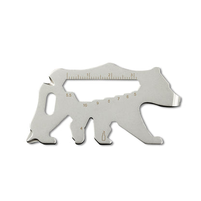 XI-G6 15 in 1 Tool Card Polar Bear Shape Stainless Steel Credit Card Multi-tool EDC Survival Gear