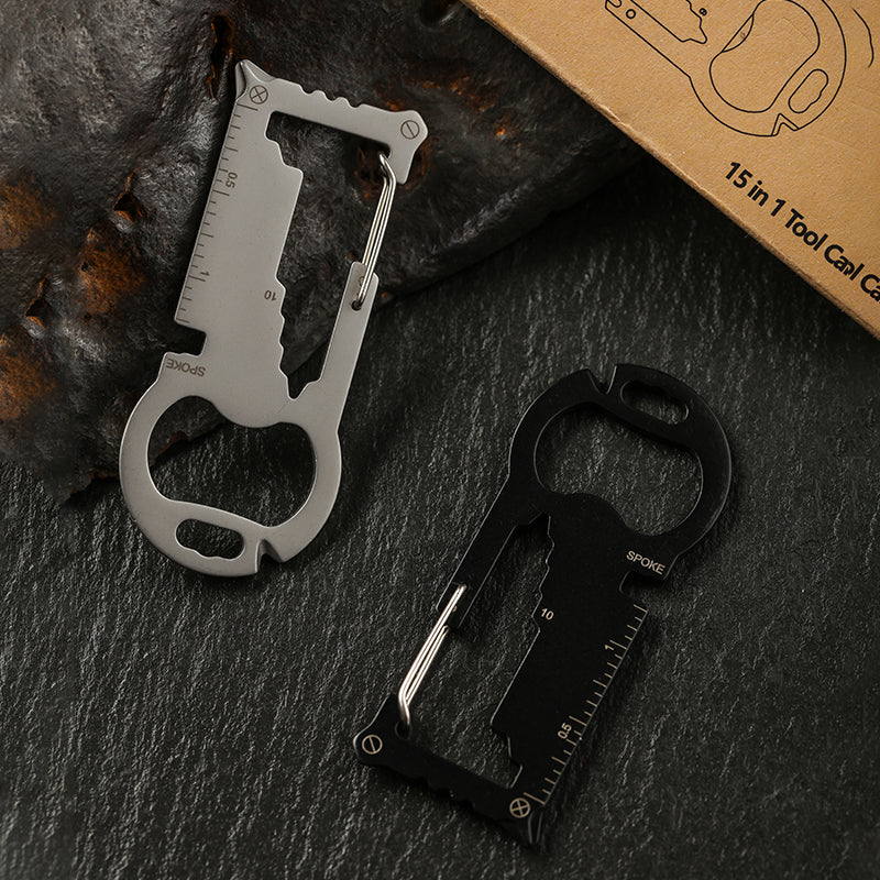 XI-G3 Multifunction Stainless Steel Credit Card Multi-tool EDC Survival Gear with Carabiner