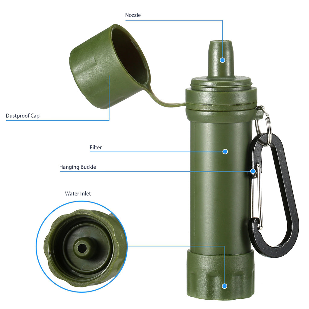 K8612M Outdoor Survival Water Purifier BPA Free Water Filter Straw Filtration System (FDA Certificated)