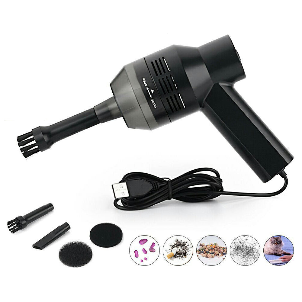 HK6019A USB Wired Portable Vacuum Cleaner Super-Mini Hand-Held Cleaner for Car/House/Pet House/Keyboard Cleaning