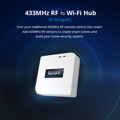 SONOFF RF BridgeR2 433MHz Smart Hub WiFi Home Security Control Device