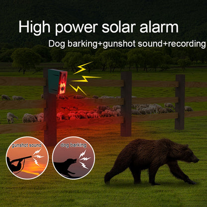 N911N Solar Alarm Infrared Sensor Sound Light Flashing Warning Light Outdoor Speaker Support Recording Voice Broadcast